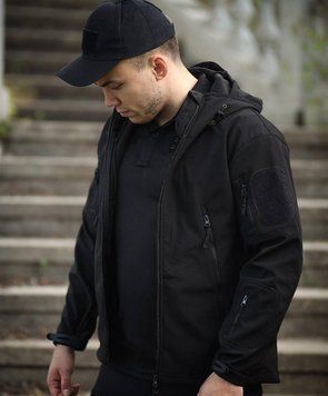 Куртка тактична Soft Shell ESDY колір чорний KL-9093 фото